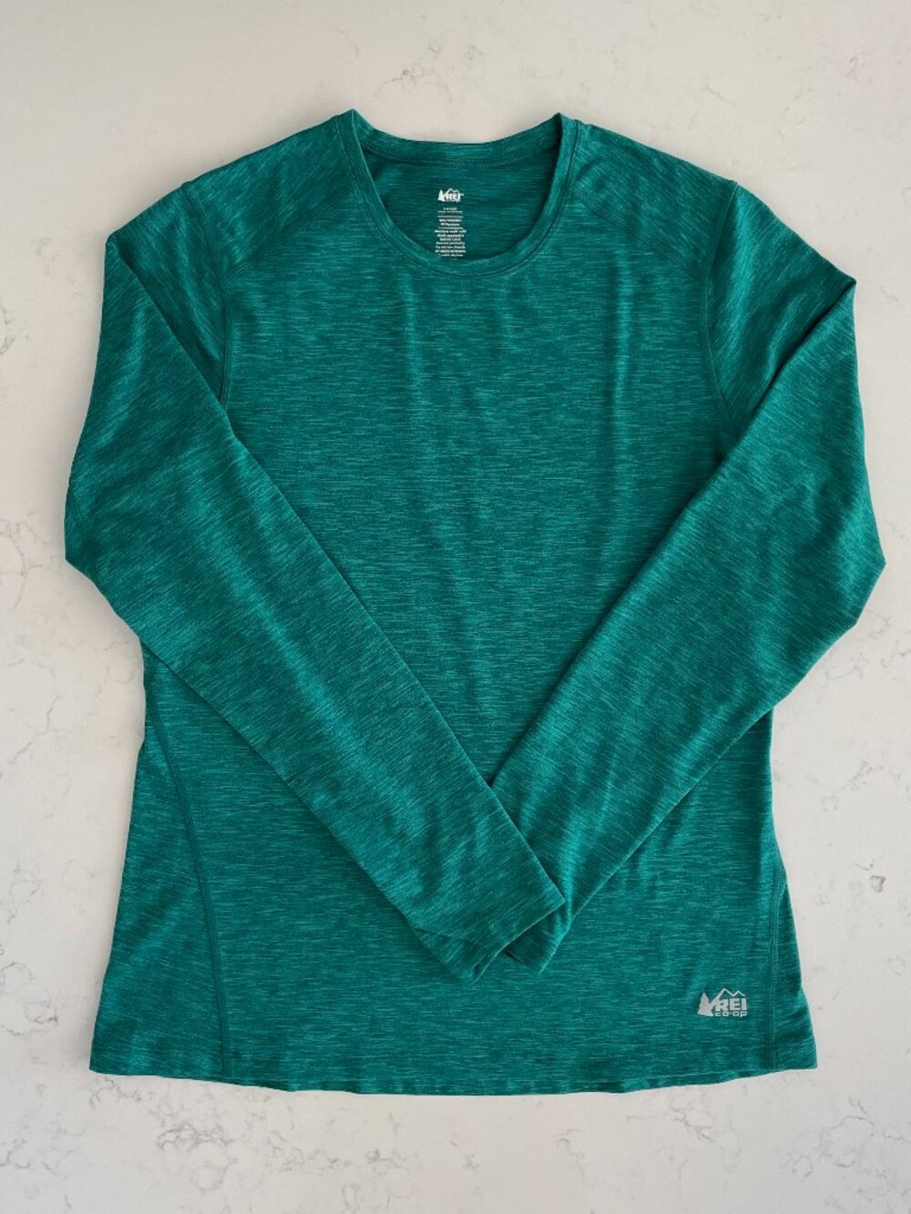 REI Co-op LS Lightweight Crew Neck Pullover Year-Round Base Layer Top Green L